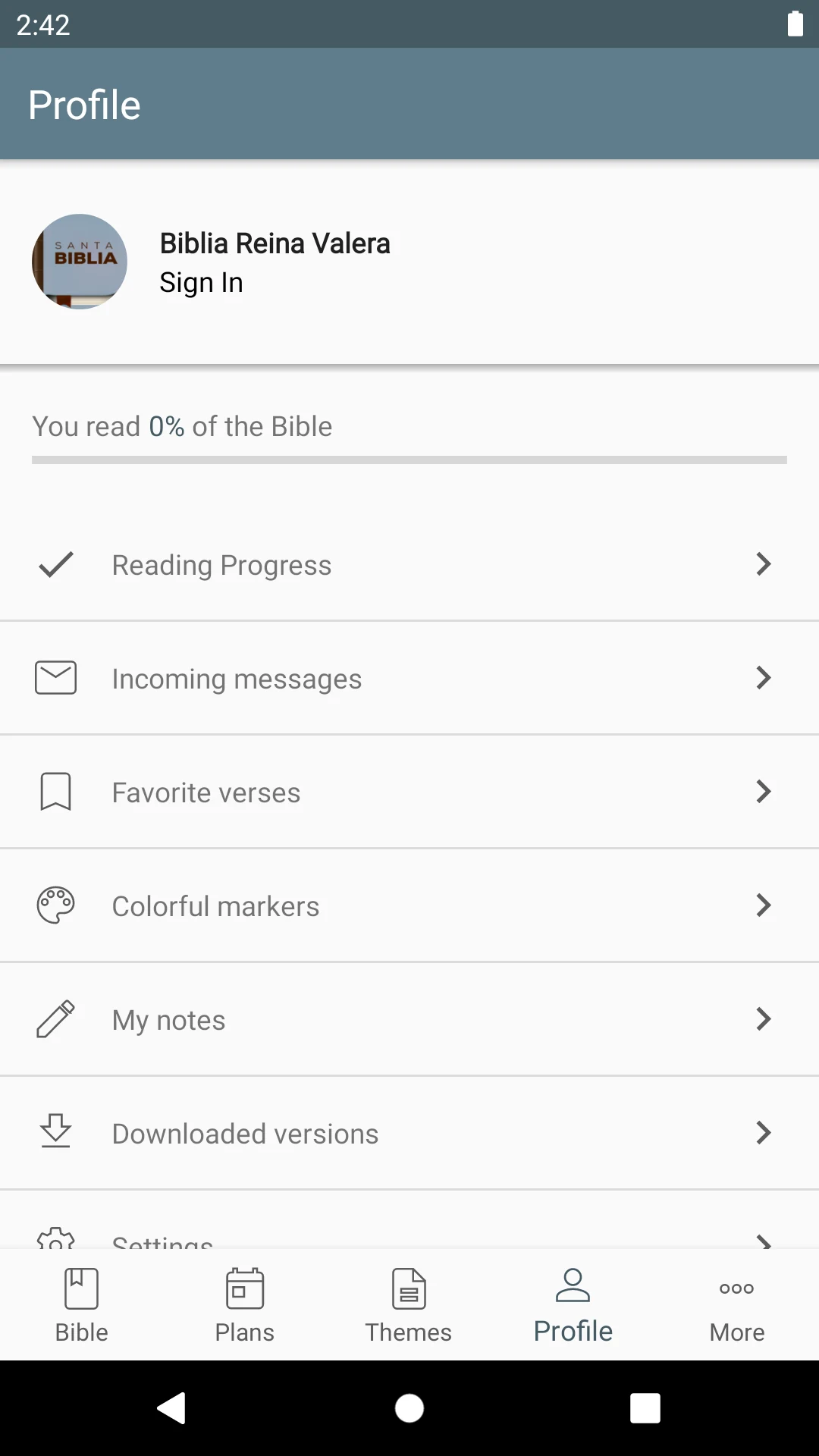 Bible Reina Valera 1909 screenshot